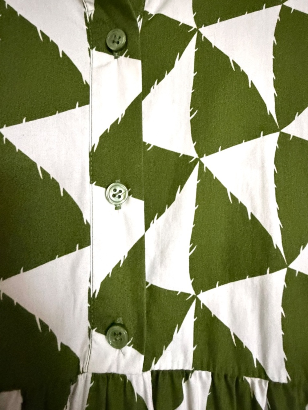 Olive Green Print The Bettina Tiered Shirt Dress by Maeve - Picture 7 of 9